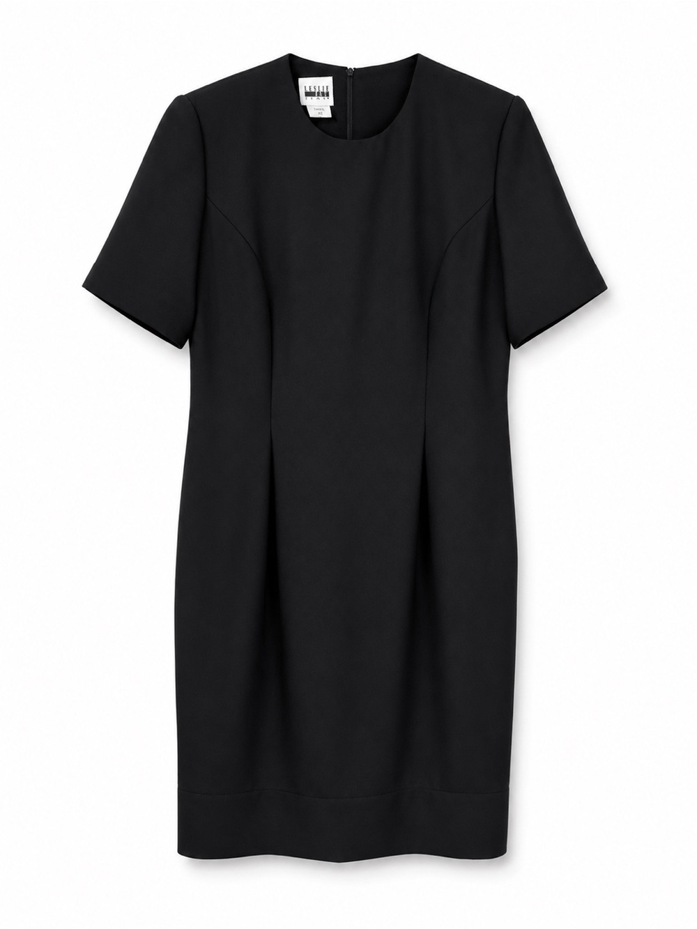 Vintage 90s Leslie Fay Black Sheath Dress Career Office SZ 10 Cocktail Evening